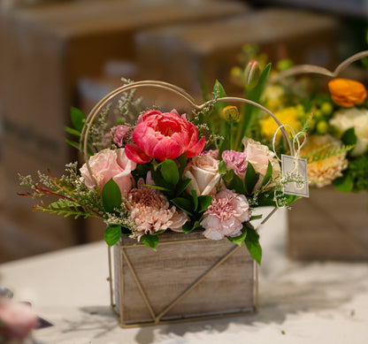 Handle With Love- Rustic Heart Wood Basket