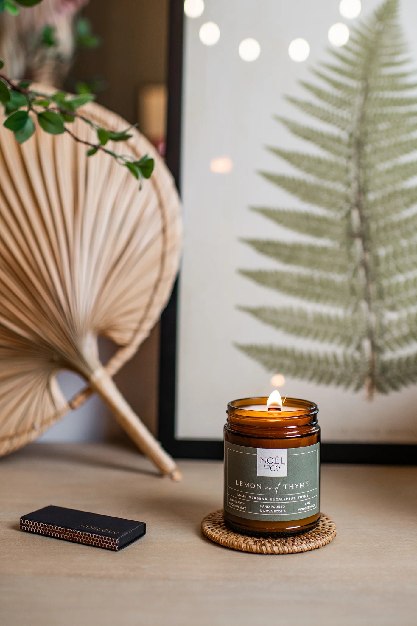 Soy &amp; Coconut wax Candle [LEMON &amp; THYME]