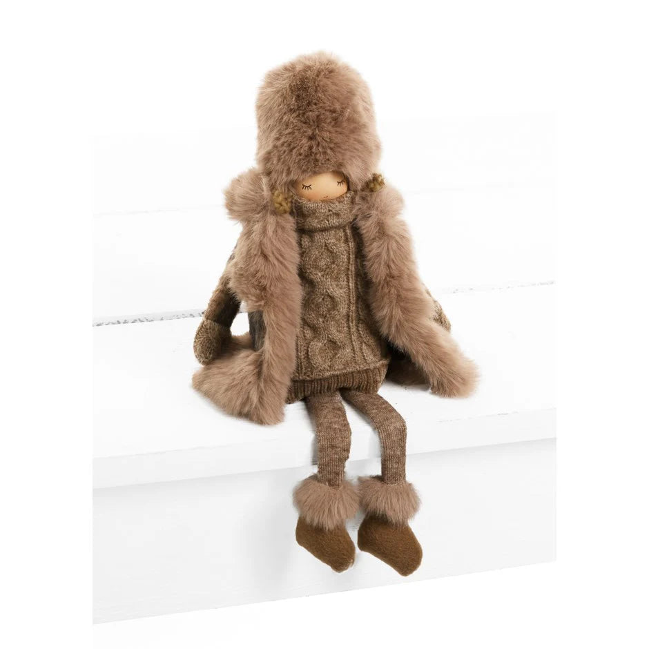 ORNAMENT GIRL FAUX FUR HAT POLY