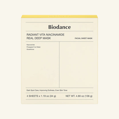 BIODANCE Radiant Vita Niacinamide Real Deep Mask 1 Box / 4ea