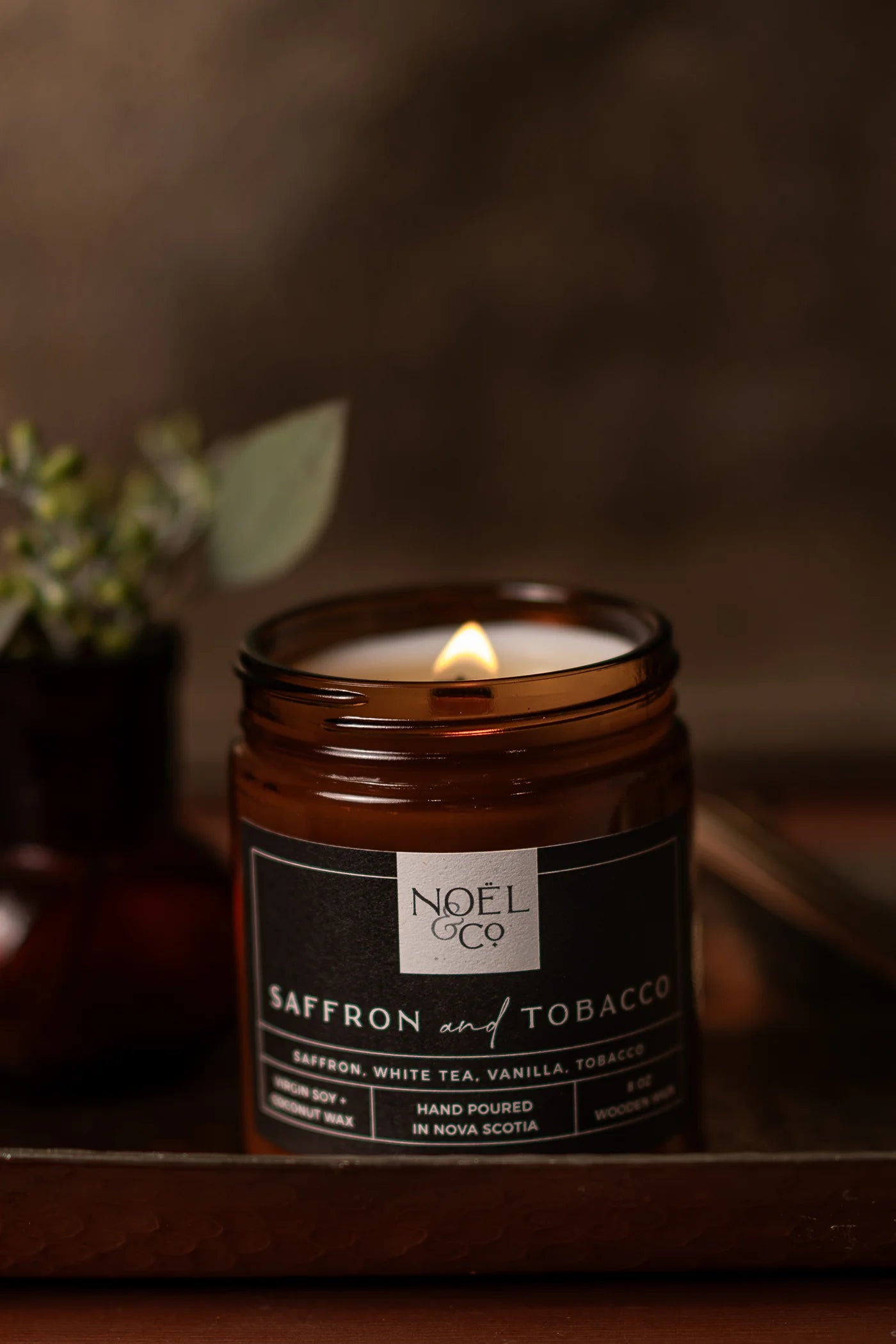 saffron and tobacco candle + Moonchild Co giving way to the lush heart of peonies Saffron & Tobacco Candle