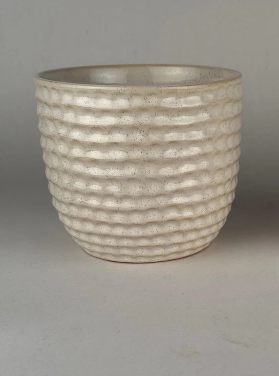 Textured Ceramic Cylinder Pot - L