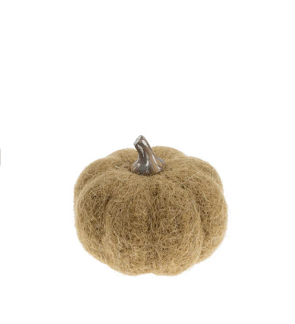 Felt Pumpkin - Moss/White