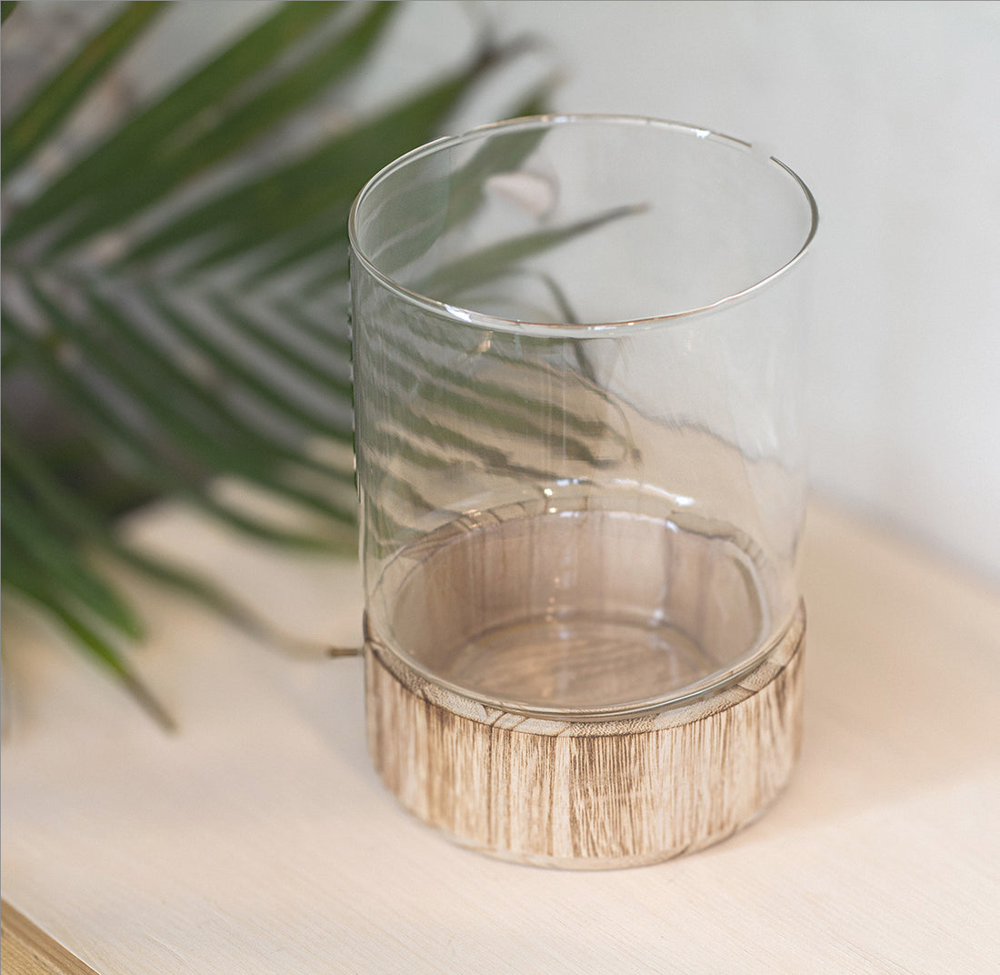 Wood Base Terrarium – Cylinder