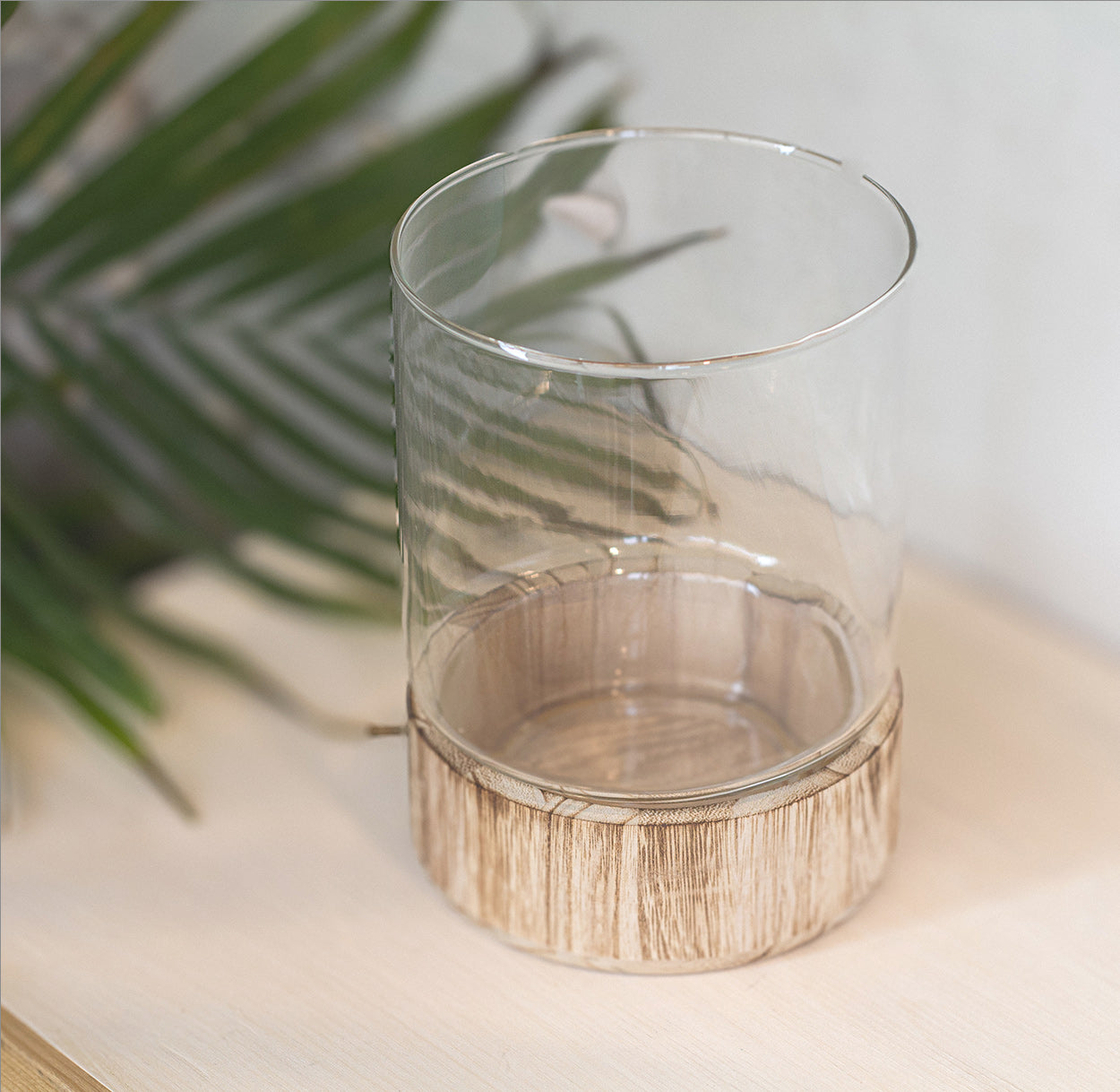 Wood Base Terrarium – Cylinder