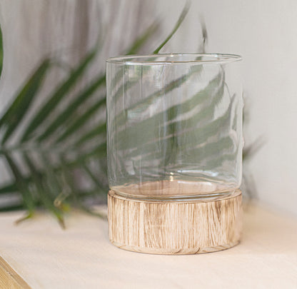 Wood Base Terrarium – Cylinder