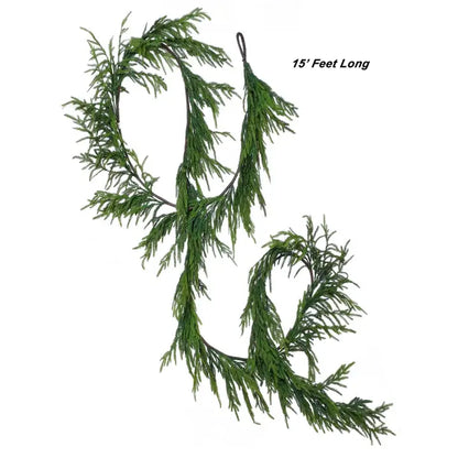 Real Touch Norfolk Pine Garland 15′ – Green