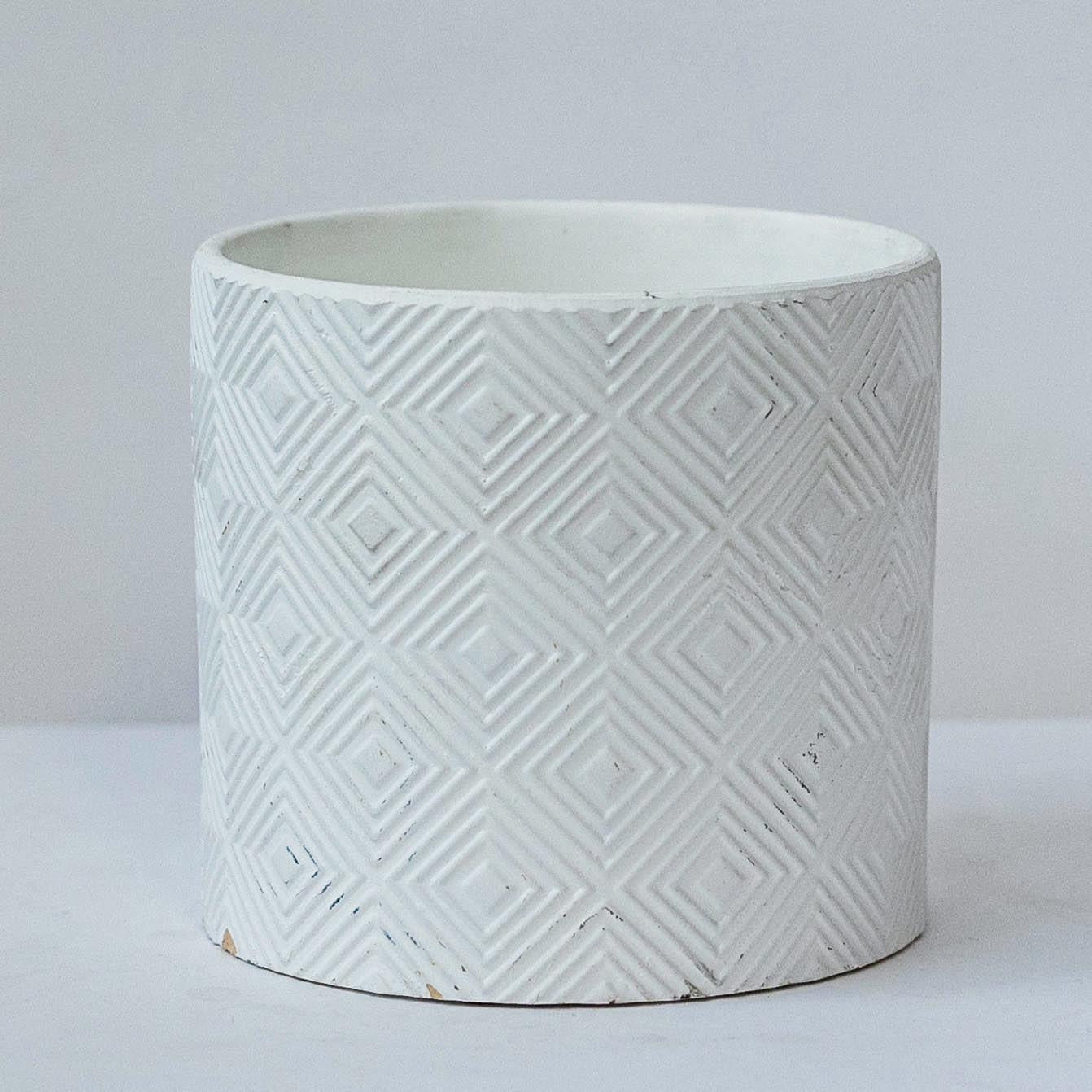 White On White Flower Pot