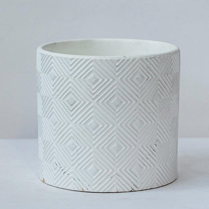 White On White Flower Pot