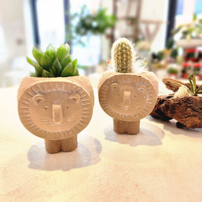 Lion Cement Animal Planters