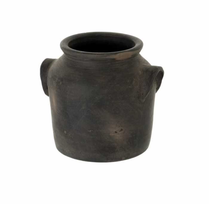 MILOS BURNT TERRACOTTA URN - SMALL