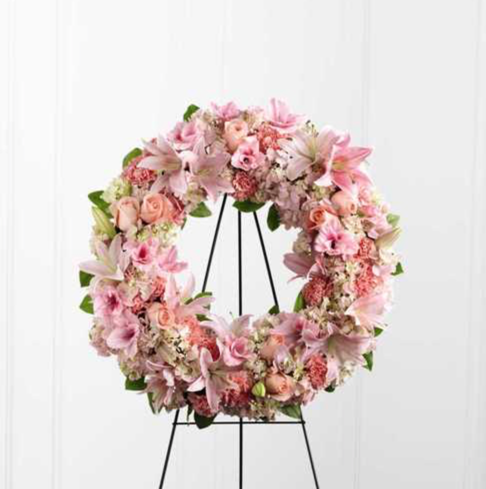 Pink Sympathy Wreath