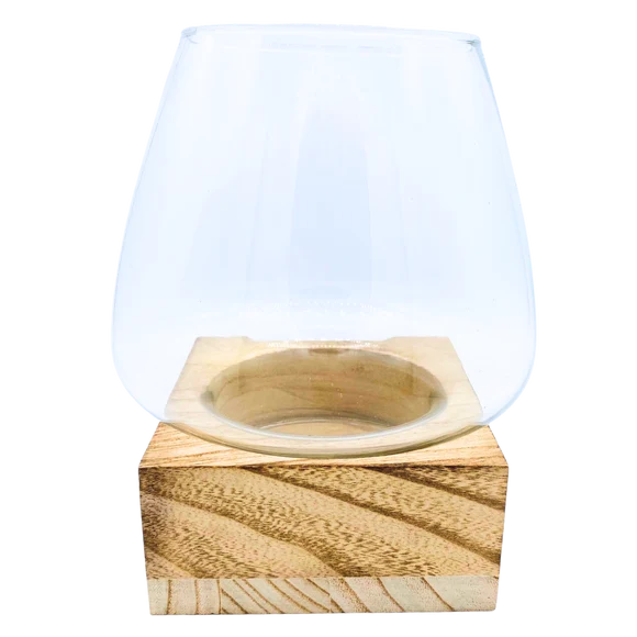 Wood Base Terrarium - Conical