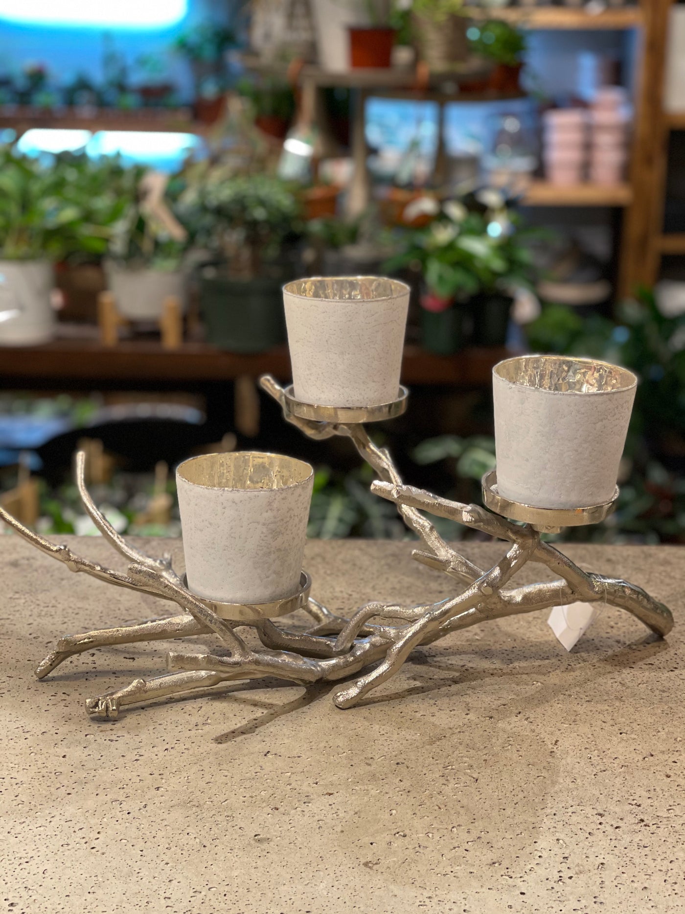 Silver Frost Candle Light Holder