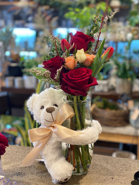 Roses with Teddy Bear