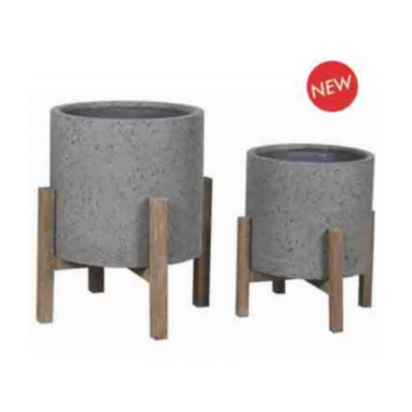Ficonstone outdoor pot with wood legs
