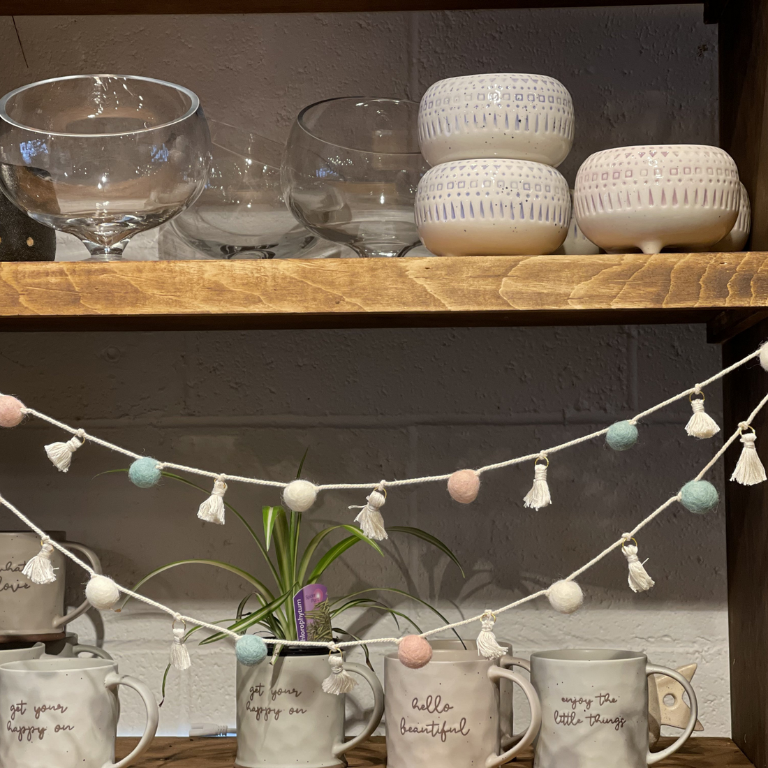 With Tasel Pom Pom Garland