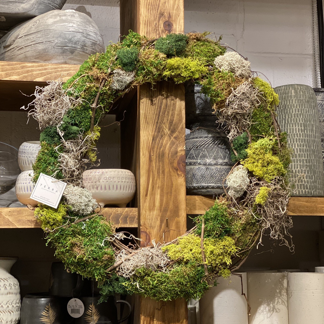 Moss wreath on a Grapevine