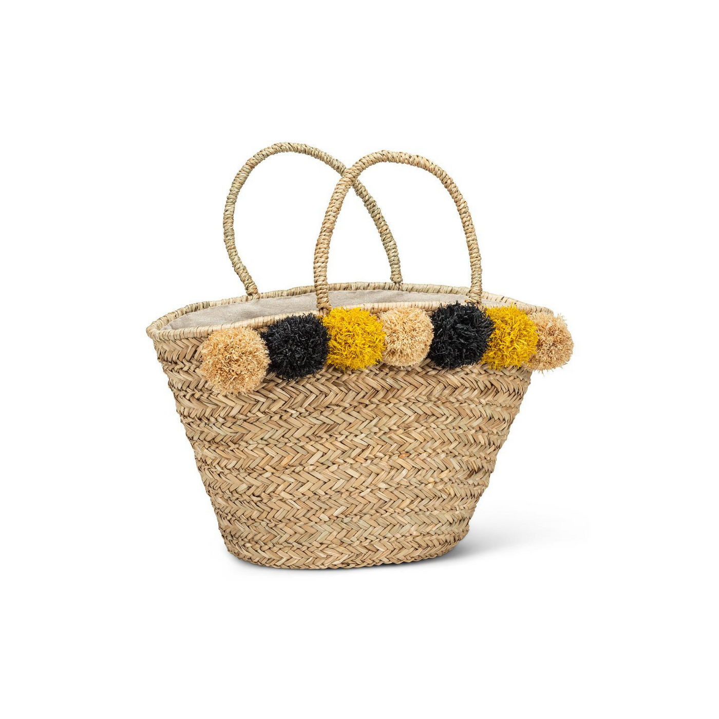 Tote with 7 Jumbo Pompoms