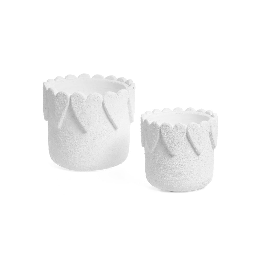 Cement white hearts 6"