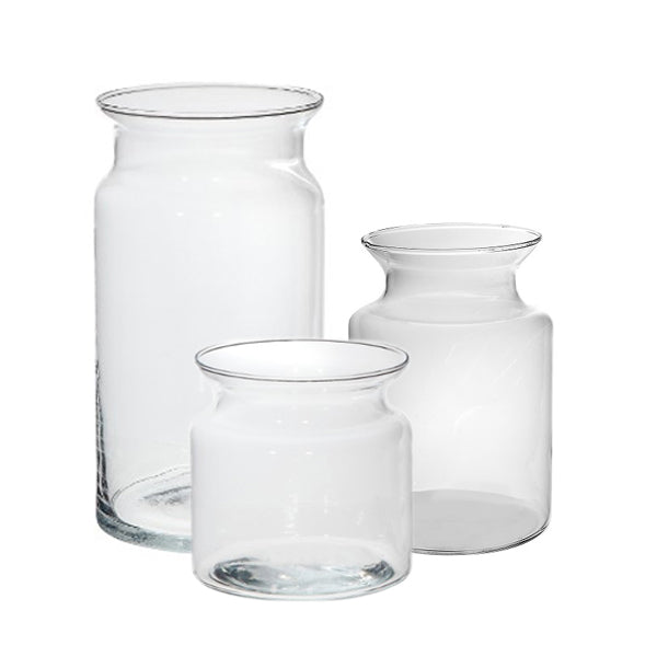 Small glass jar in white